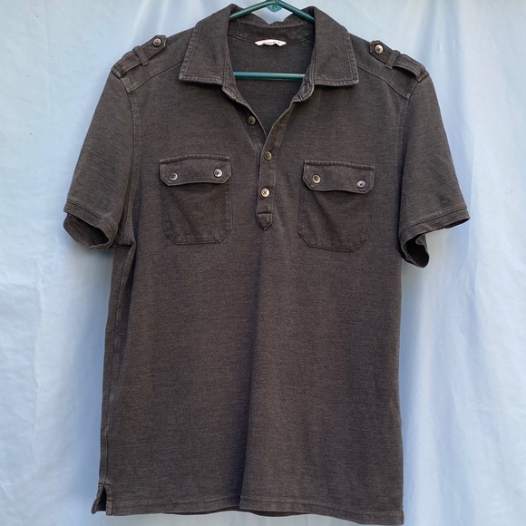 Calvin Klein Dark Gray Polo Shirt - Picture 1 of 3